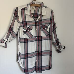 Altar'd State Button Up Plaid Long Sleeve Ladies' Shirt Size Small